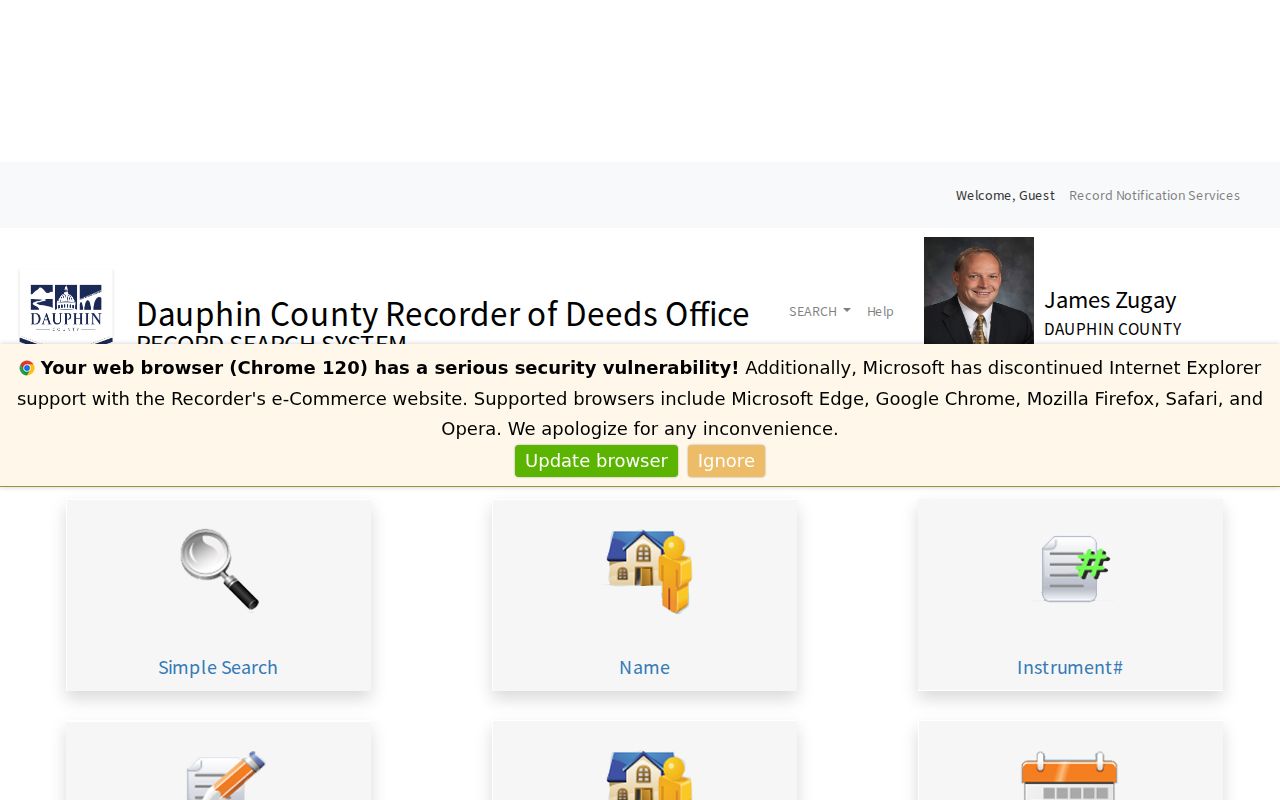 Dauphin County residents directory Recorder AcclaimWeb search