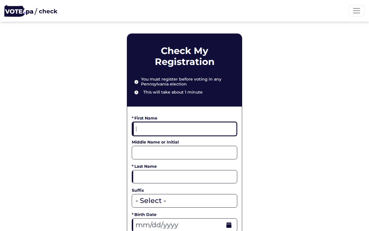 Dauphin County residents directory Pennsylvania voter status form