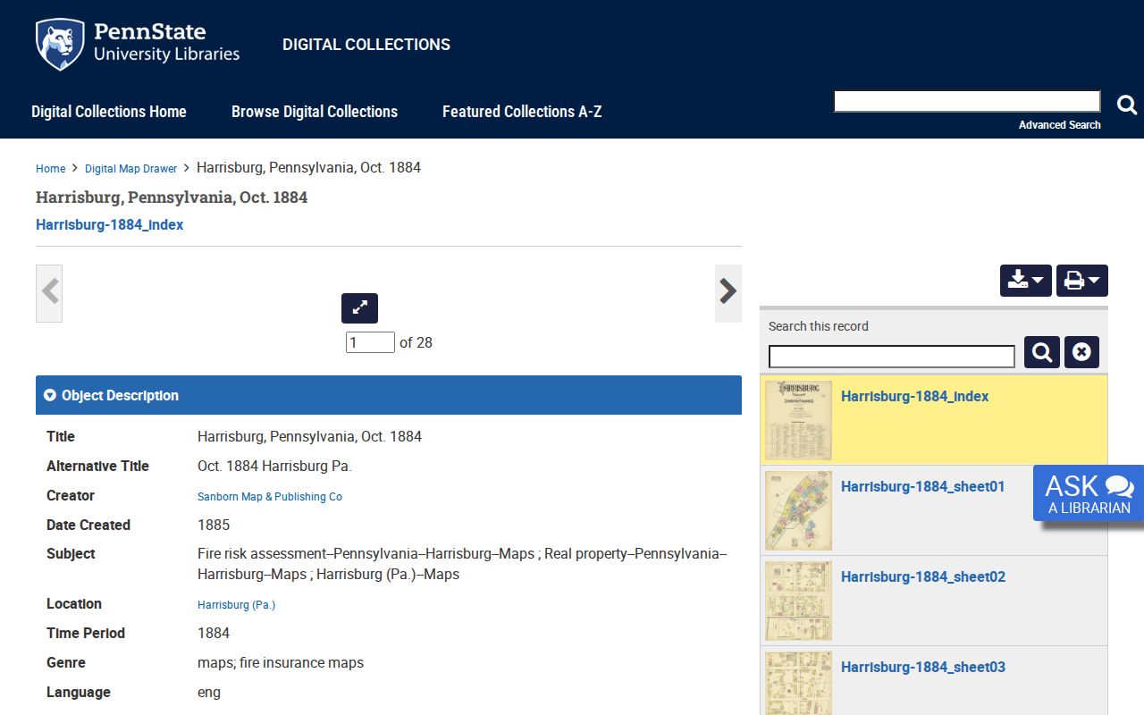 Dauphin County previous residents research using the 1884 Harrisburg Sanborn map