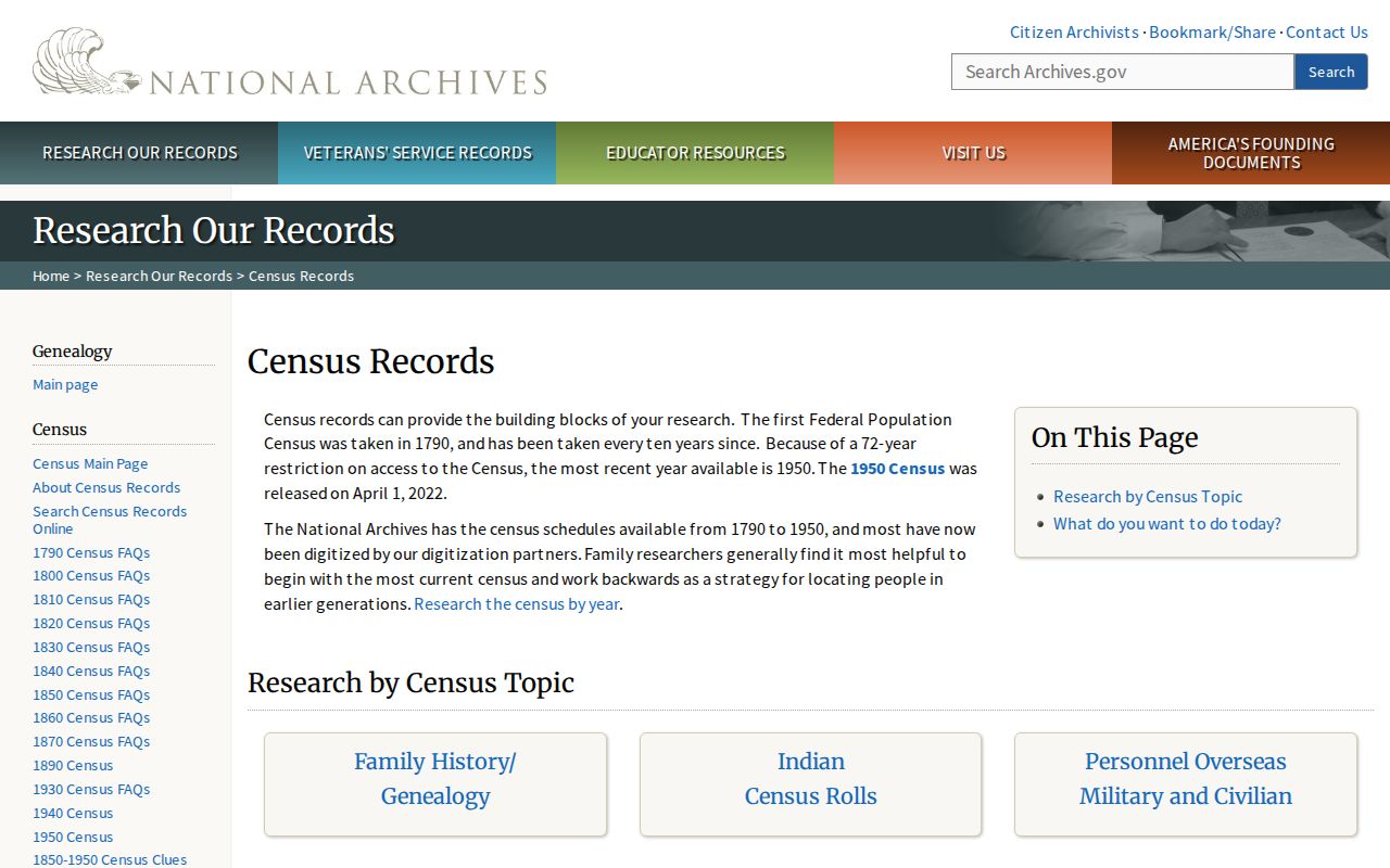 Dauphin County previous residents research through National Archives census records