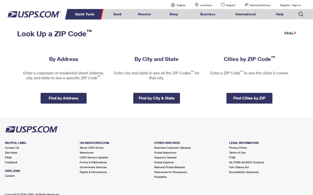 Dauphin County ZIP code directory USPS individual address lookup